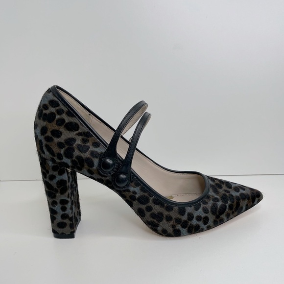 Boden The Point Mary Jane in Cowhide Leopard Print Gray and Black preppy office - Picture 12 of 13
